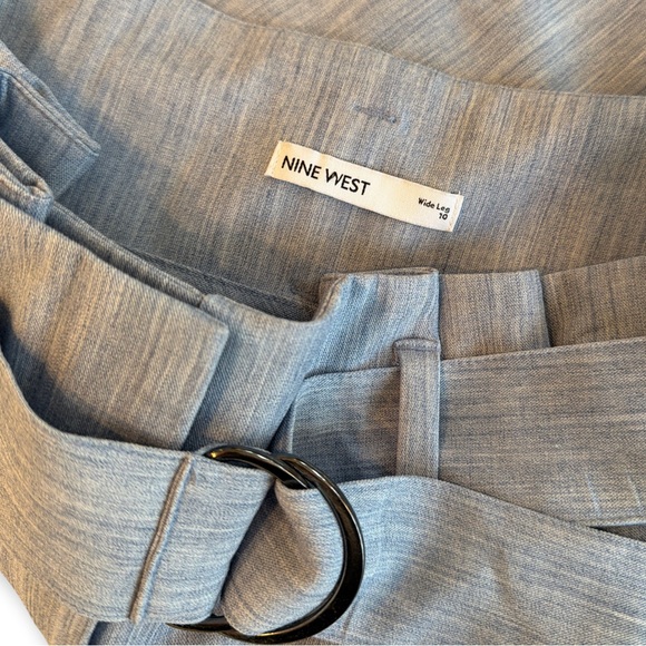 Nine West | Light Blue Belted Trouser Pants - Picture 3 of 4